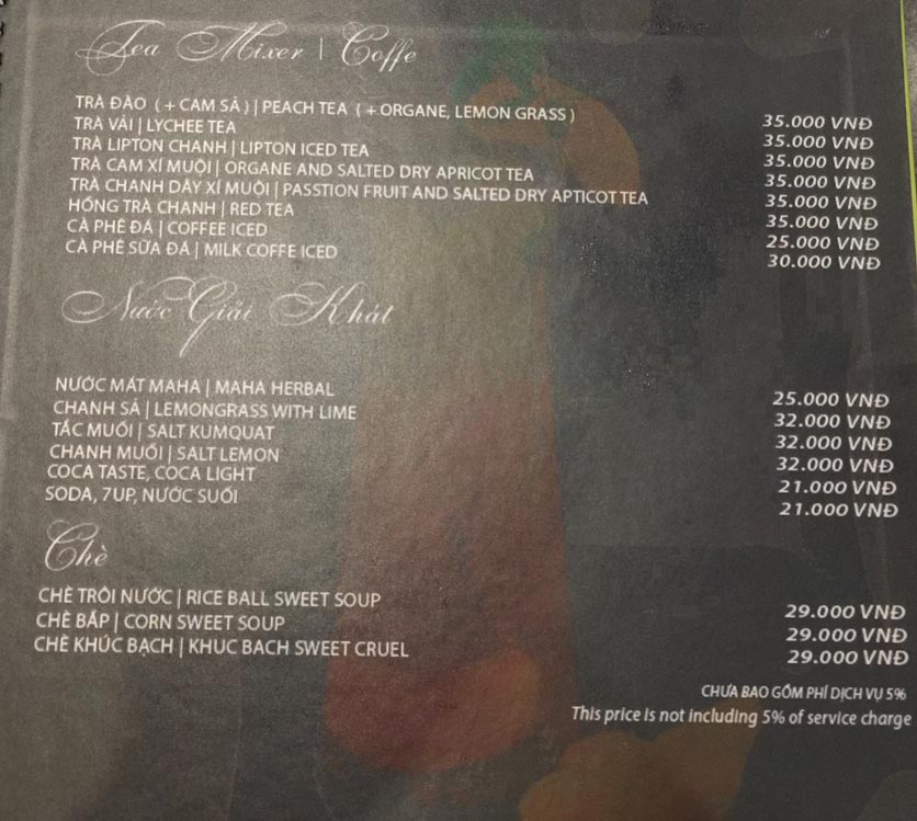 Menu Maha Vegan– Pasteur 6