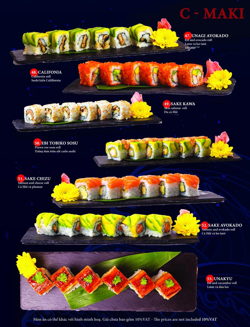 Menu Sushi Hokkaido Sake - 48 Đào Tấn 8 