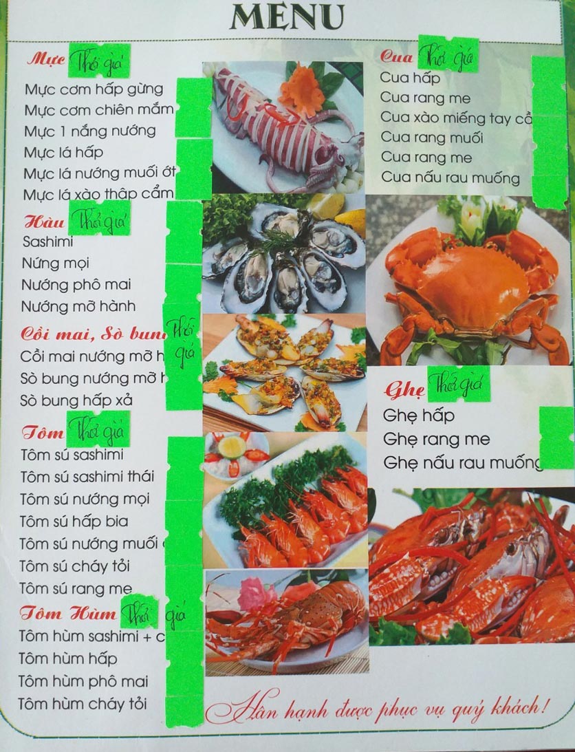Menu Phong Lan Hội – Võ Nghĩa 3