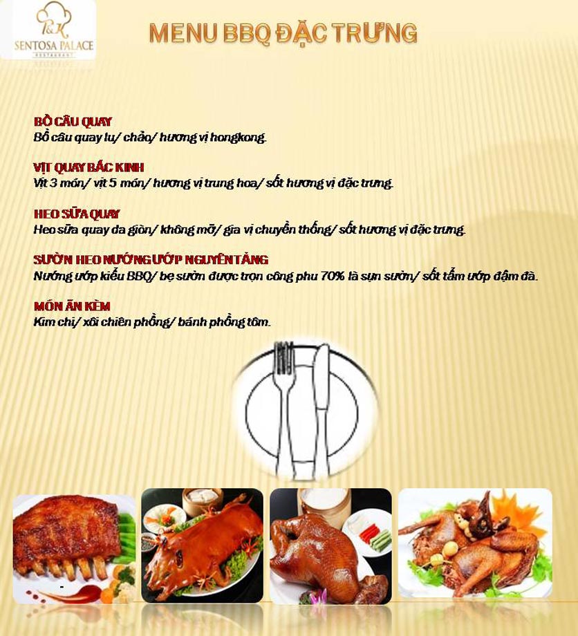 Menu Sentosa Palace - Nguyễn Hữu Thọ 2