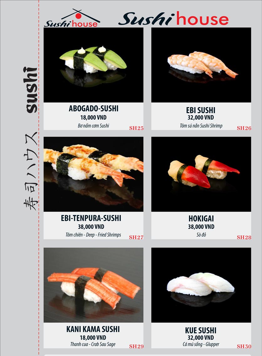 Menu Sushi House – Trương Quốc Dung 5 