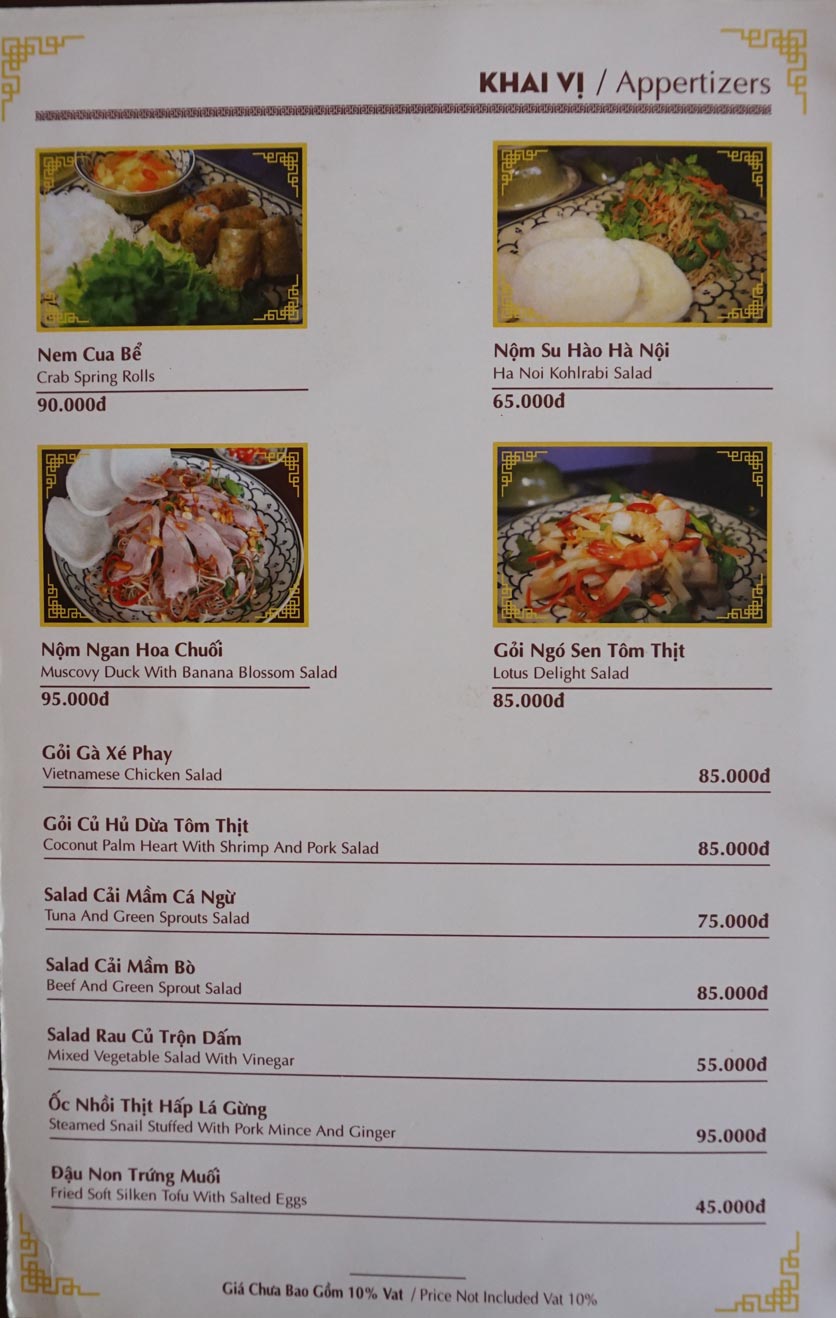 Menu Nhà hàng Việt - StarHill 1