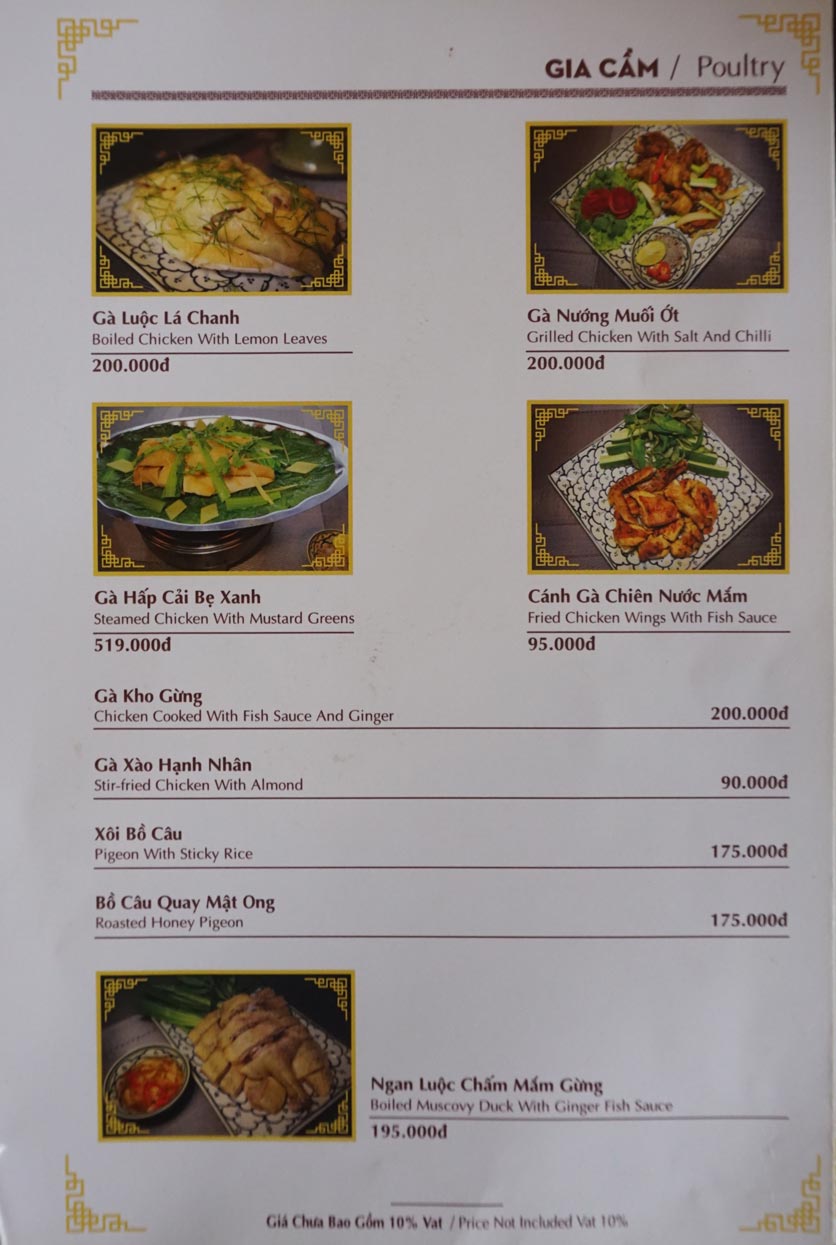 Menu Nhà hàng Việt - StarHill 3