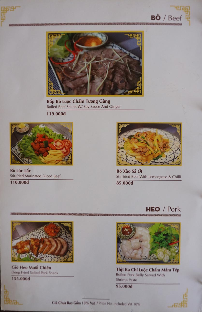 Menu Nhà hàng Việt - StarHill 4