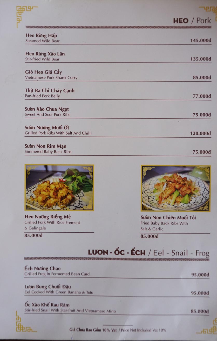 Menu Nhà hàng Việt - StarHill 5