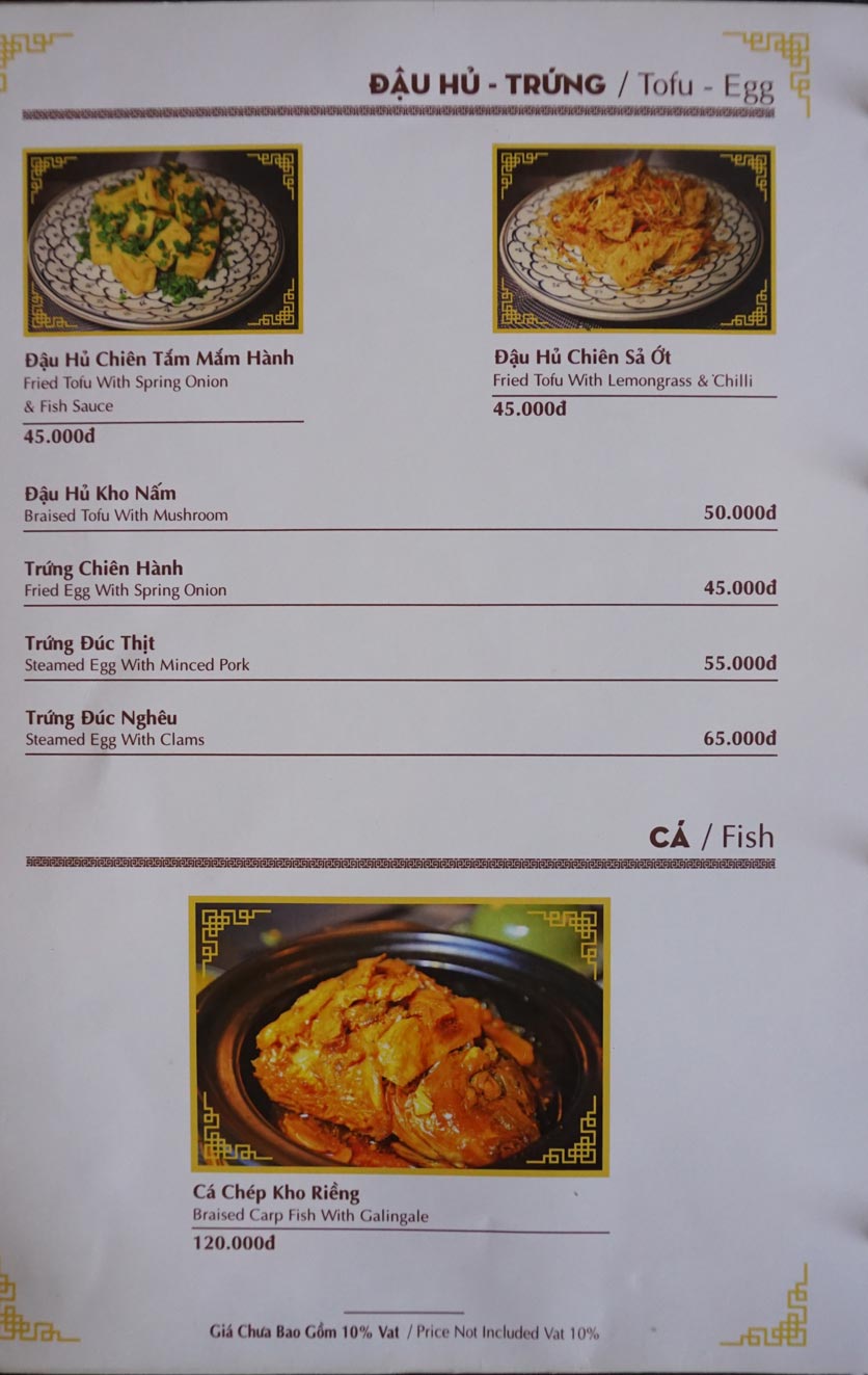 Menu Nhà hàng Việt - StarHill 8