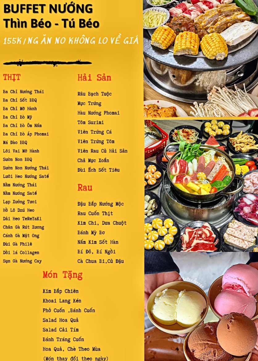 Buffet Lẩu Nướng Thìn Béo - Đại Cồ Việt | Menu & Ưu Đãi Mới Nhất