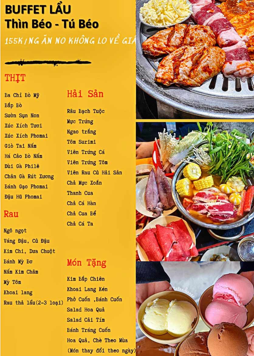 Buffet Lẩu Nướng Thìn Béo - Đại Cồ Việt | Menu & Ưu Đãi Mới Nhất