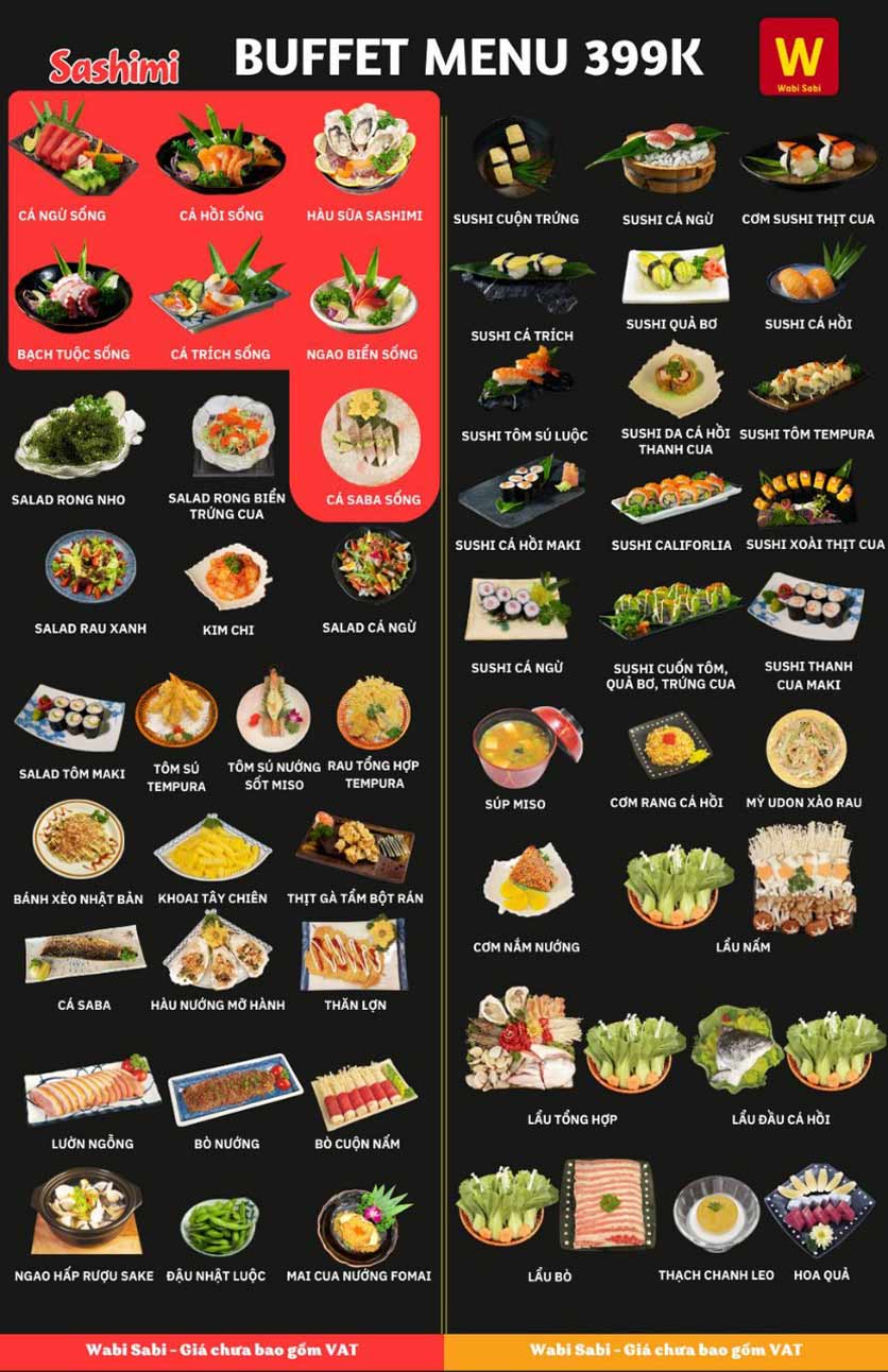 Menu Wabi Sabi Sushi - Tô Hiến Thành 3 