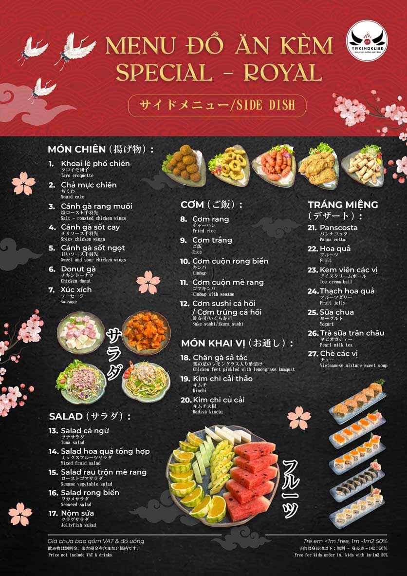 Menu Yakihokube - Royal City 9 