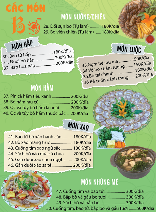 Menu Lẩu Bò Đức Béo - Long Biên 3