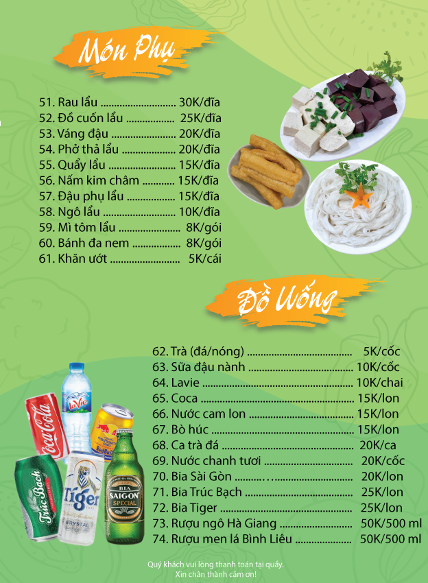 Menu Lẩu Bò Đức Béo - Long Biên 4