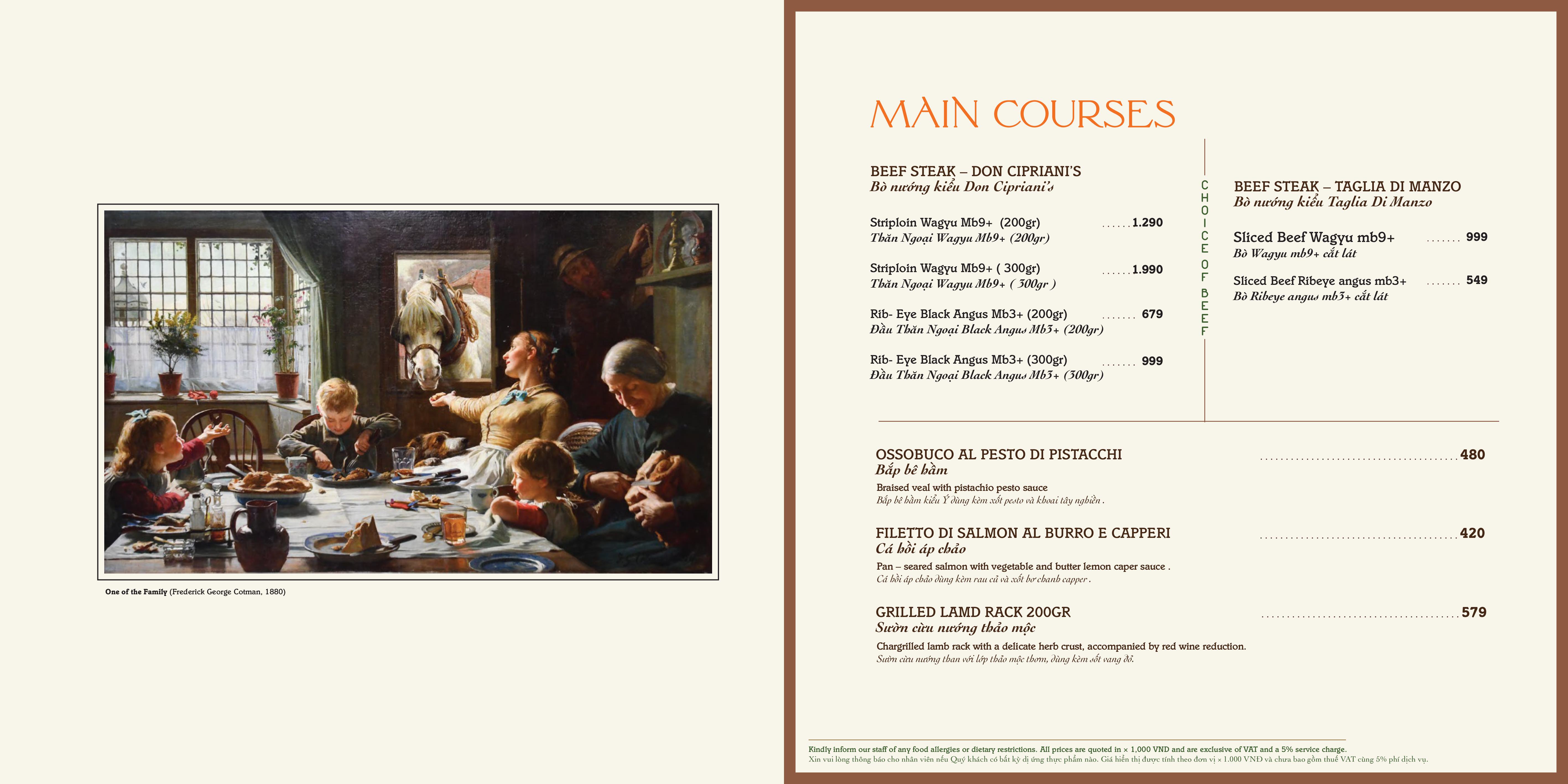 Menu Don Cipriani's - Celesta Rise 6 