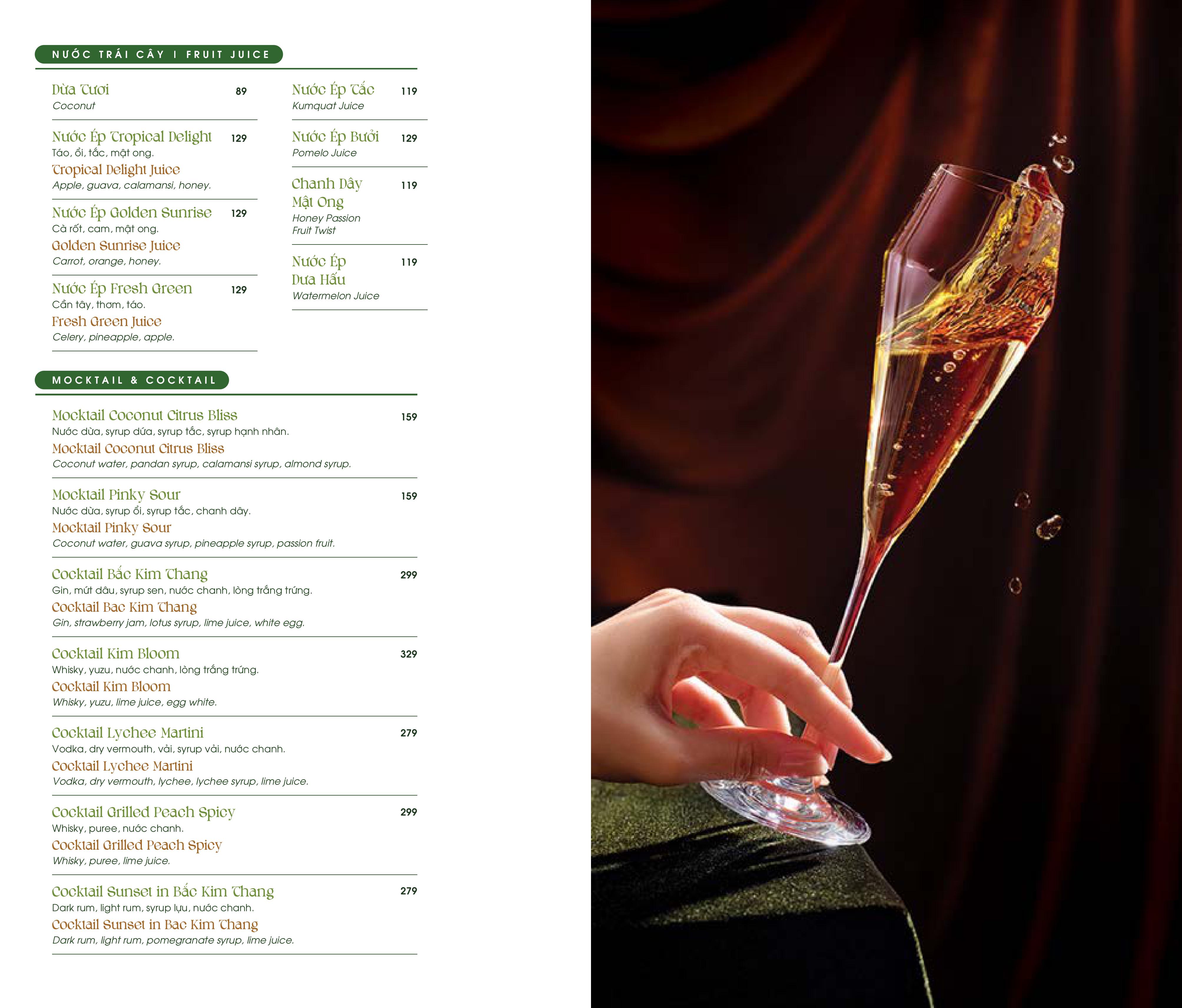 Menu Bắc Kim Thang Premium - Saigon Marina IFC Tower 9