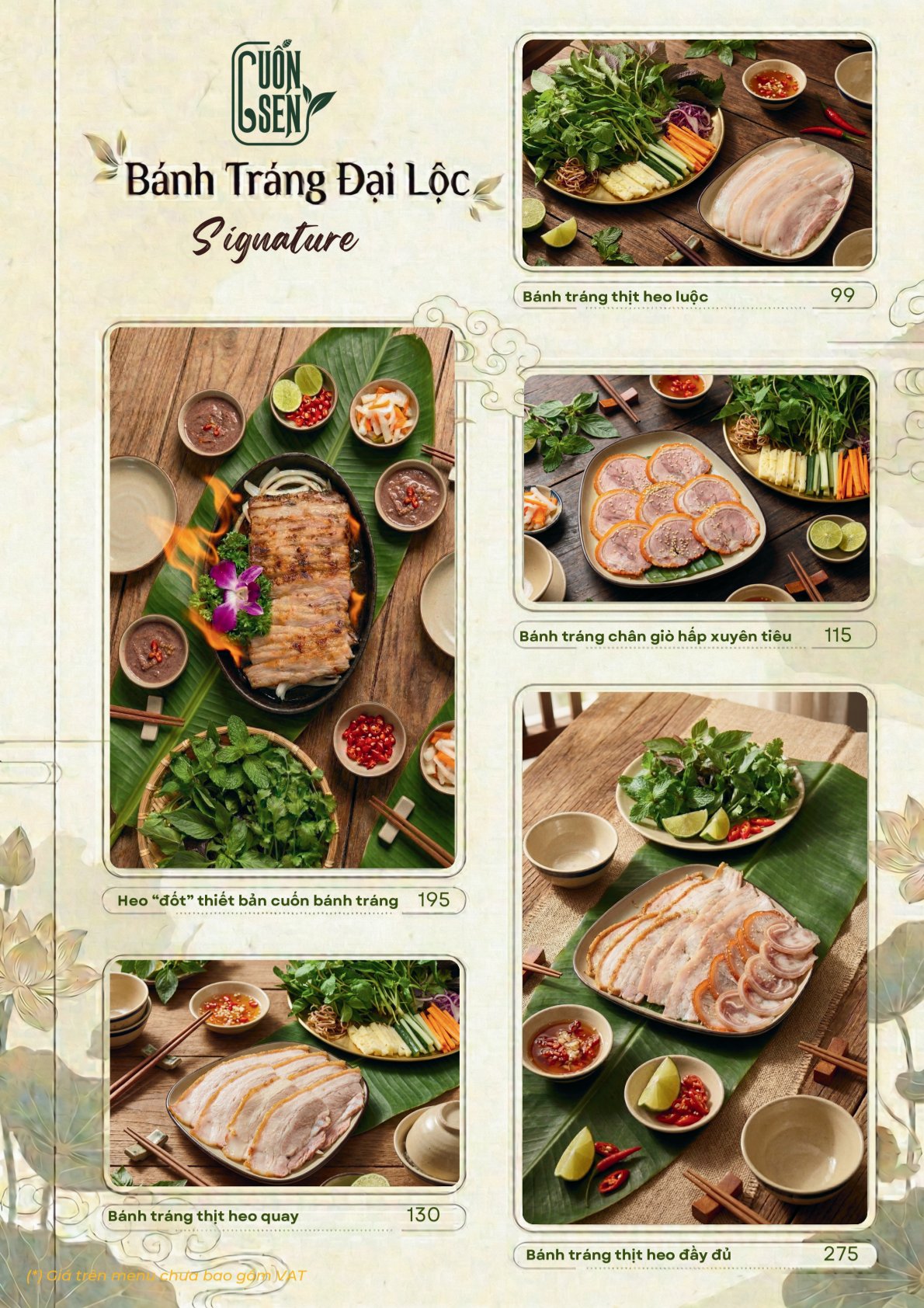 Menu Cuốn Sen - Nguyễn Văn Lộc 3 