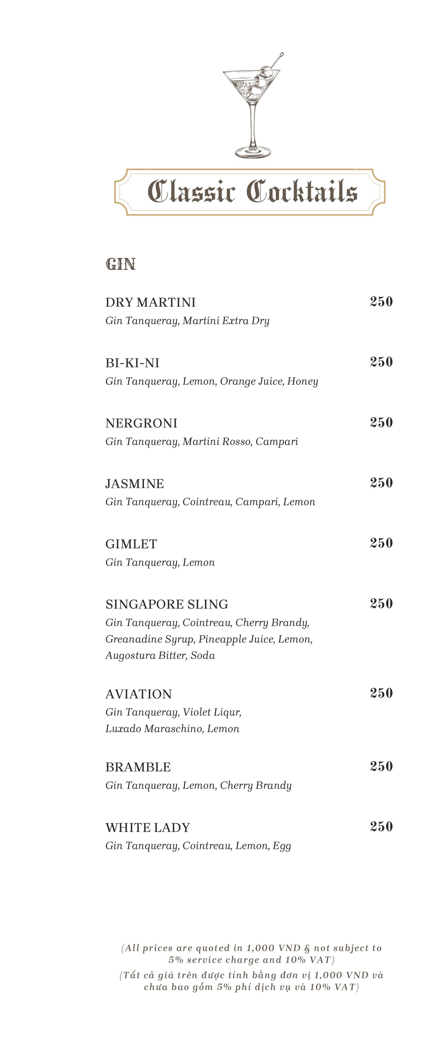 Menu Dusk Sky Bar - Le Chanvre Hanoi Hotel & Spa 7