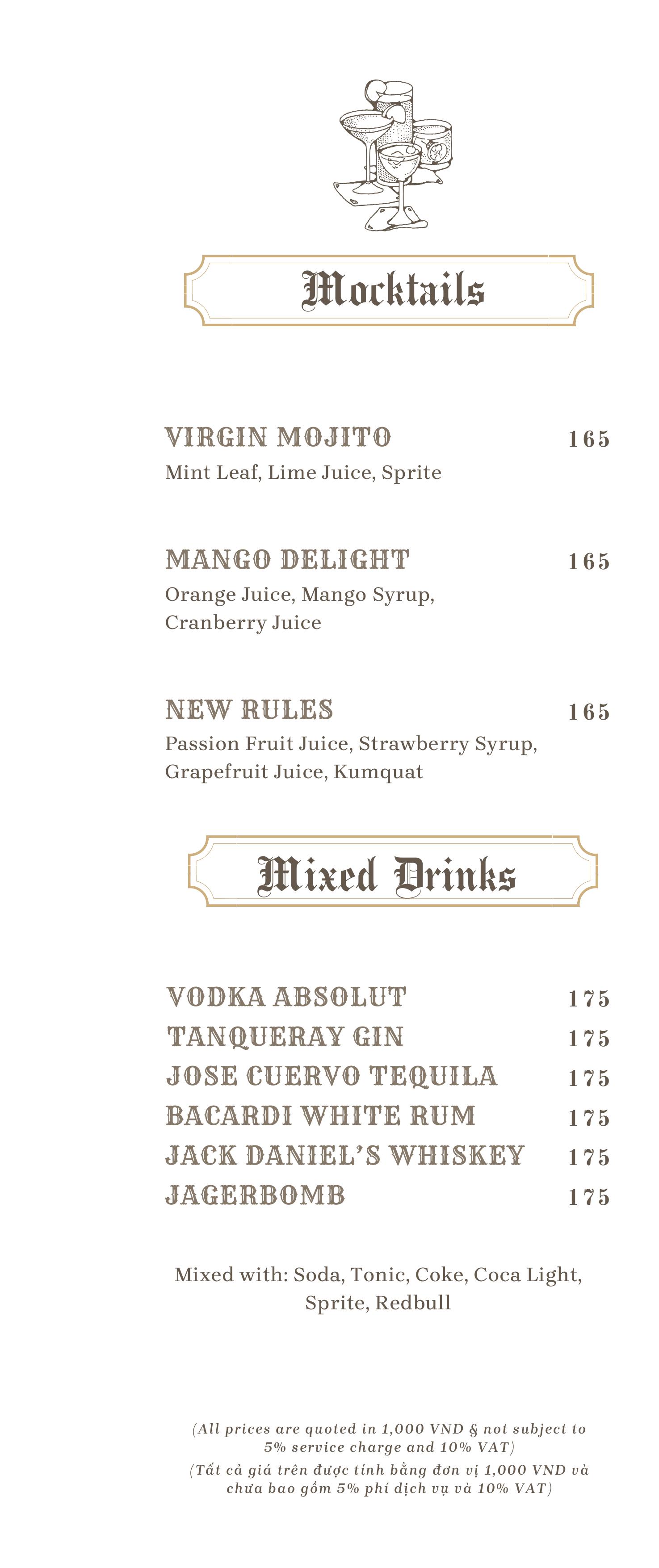 Menu Dusk Sky Bar - Le Chanvre Hanoi Hotel & Spa  9 