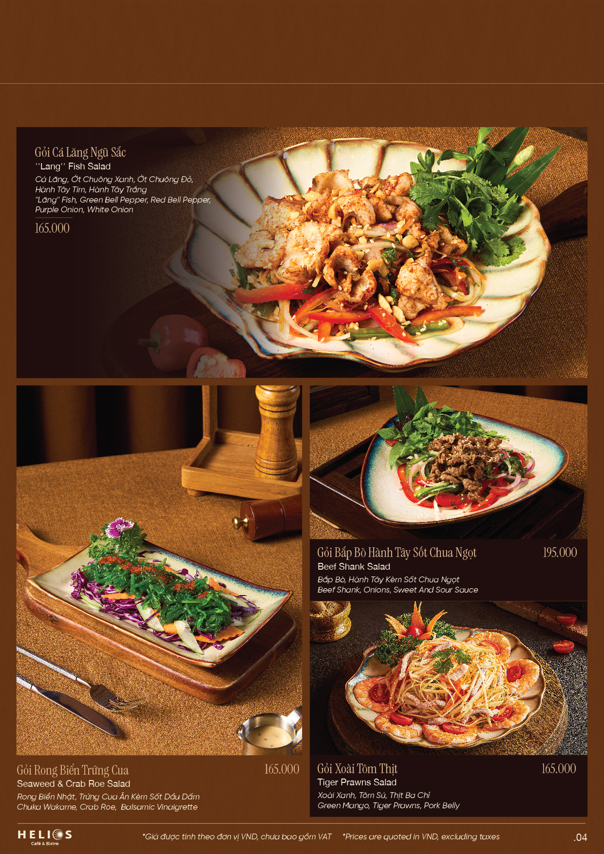 Menu Helios Café & Bistro - Xuân Diệu 4 