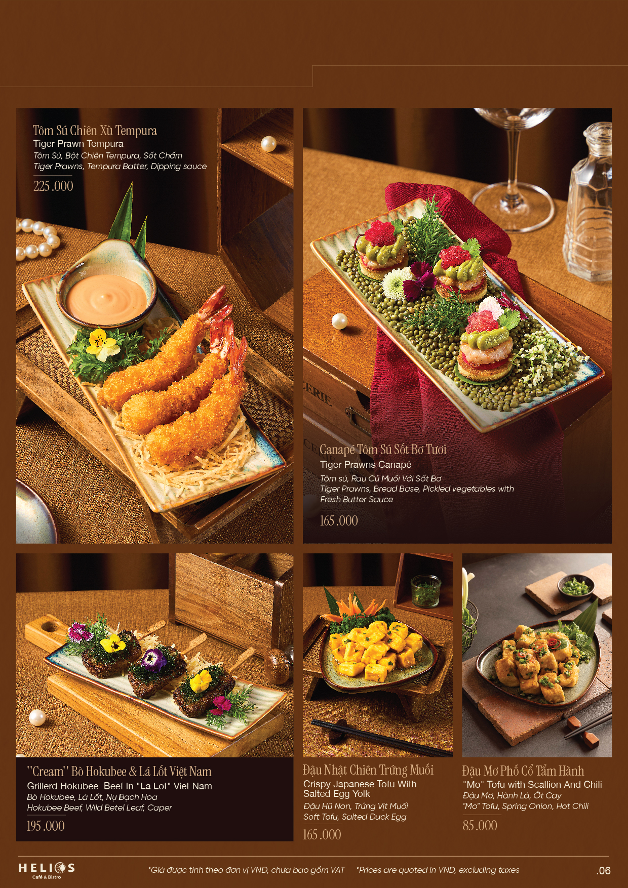 Menu Helios Café & Bistro - Xuân Diệu 6 