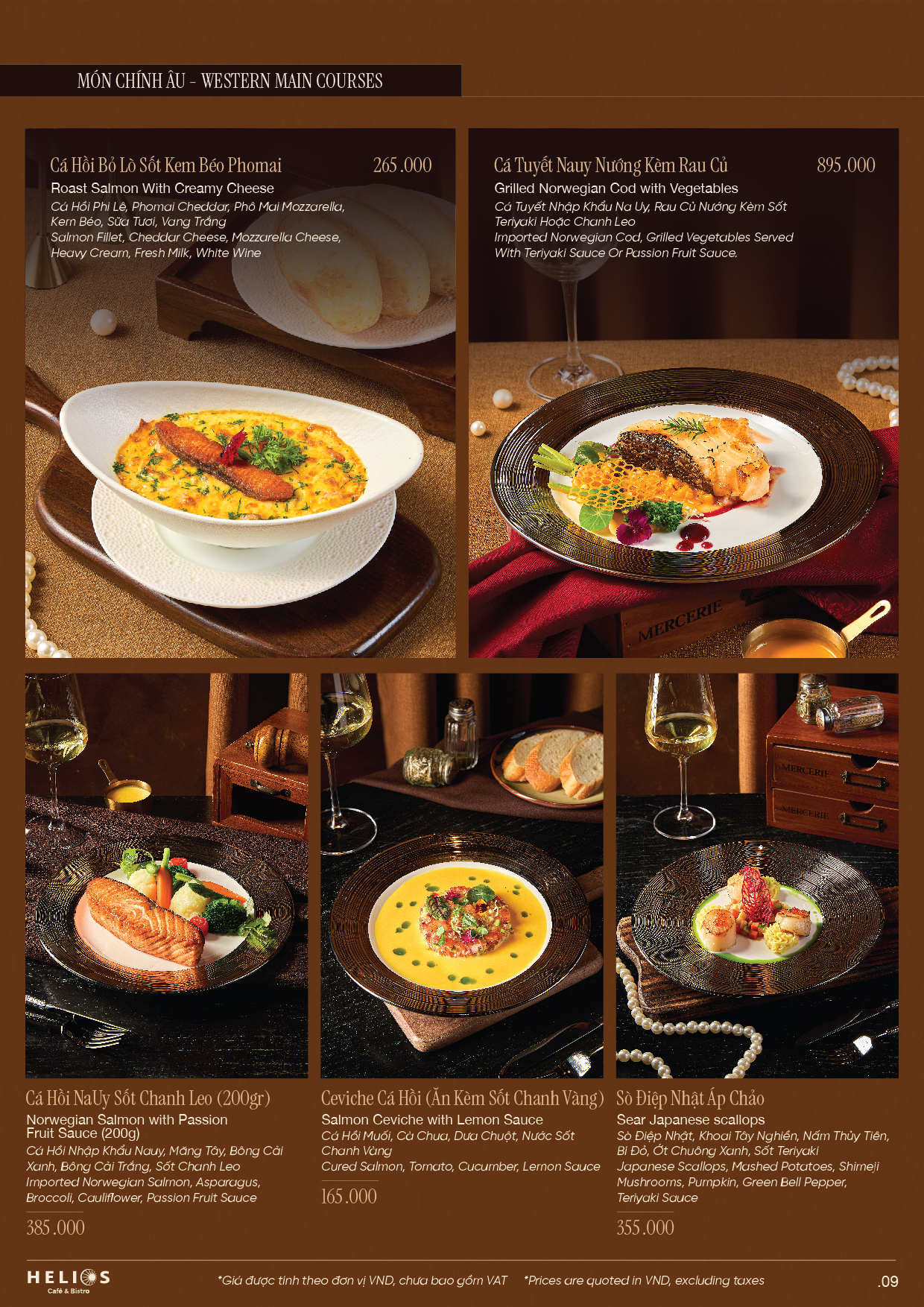 Menu Helios Café & Bistro - Xuân Diệu 9 