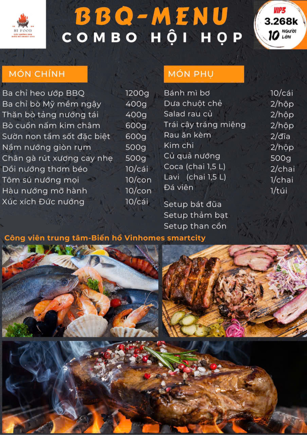 Menu Hi-Food BBQ - Vinhomes Smart City 3