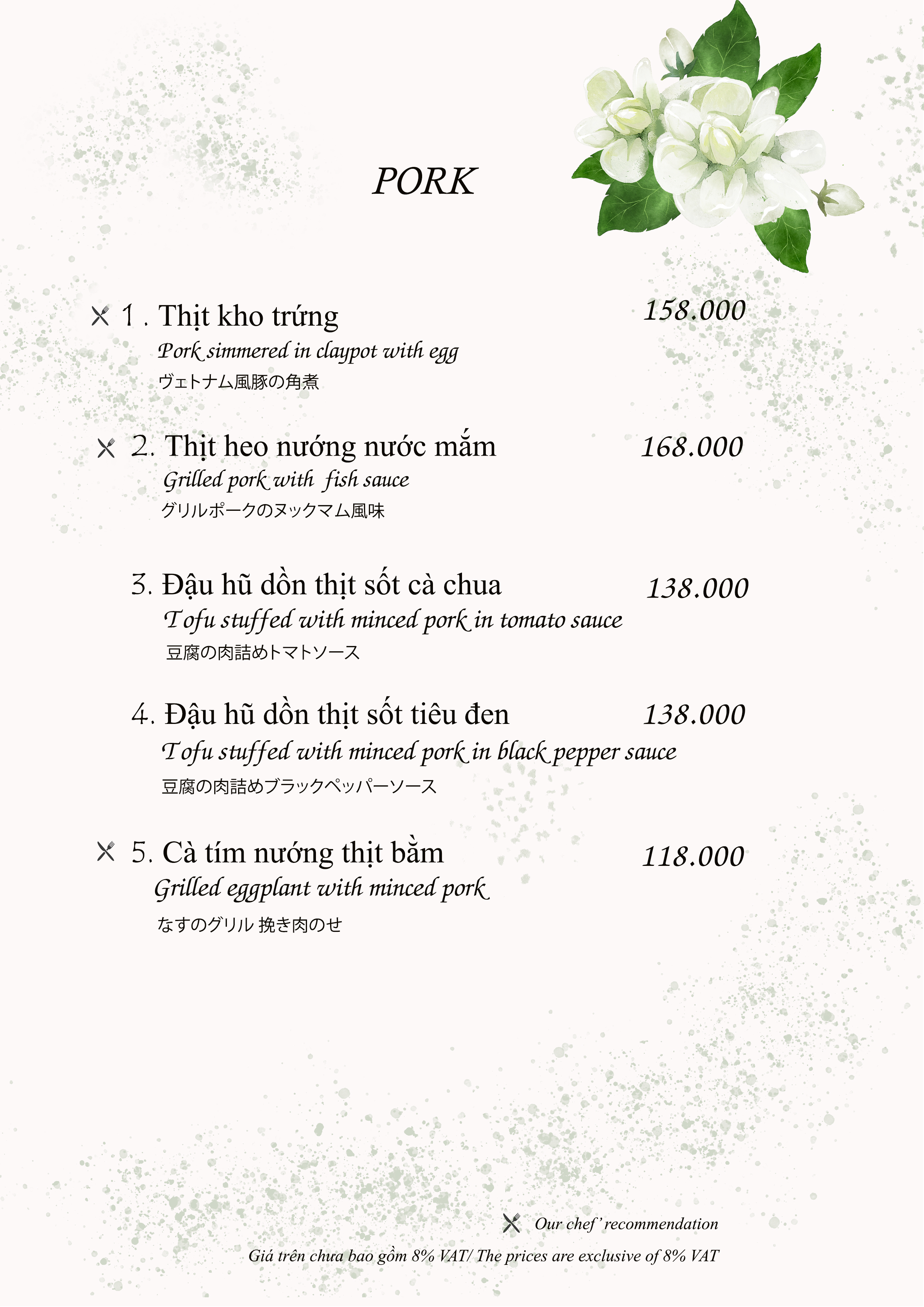 Menu Nhà hàng Hương Lài - Võ Văn Tần 6 