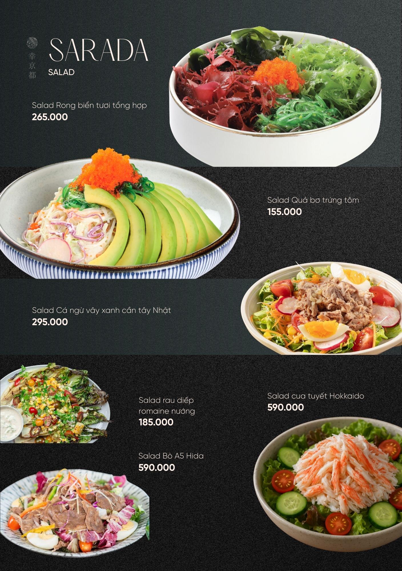 Menu Nhà hàng Hải Sản Nhật Bản Kyoto Sachi - Mạc Thái Tông 4