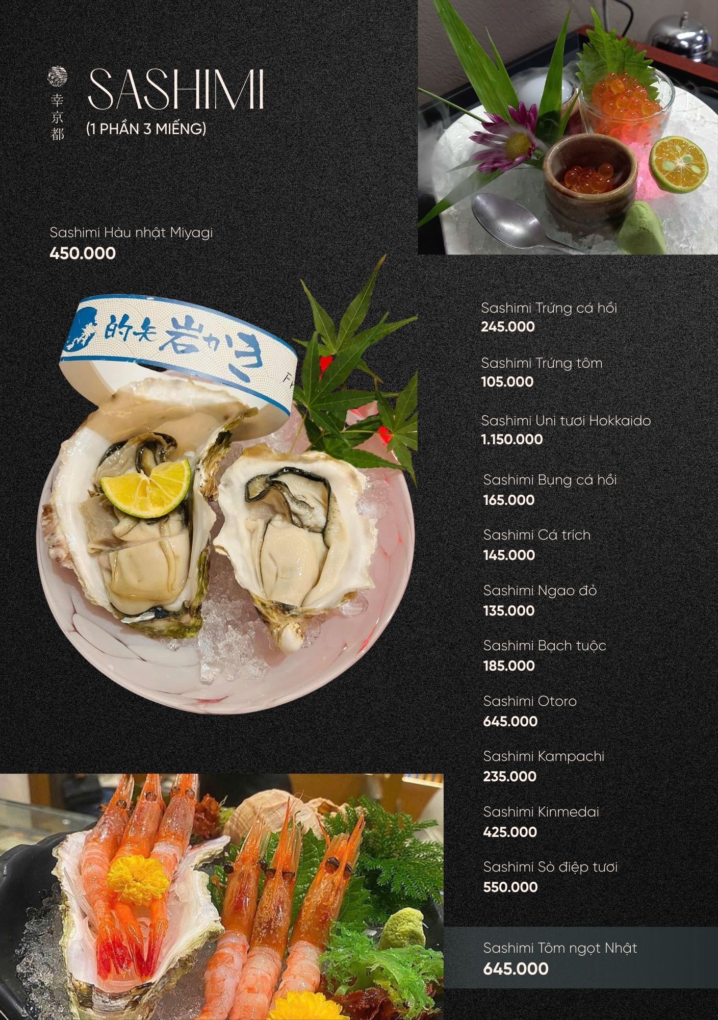Menu Nhà hàng Hải Sản Nhật Bản Kyoto Sachi - Mạc Thái Tông 5