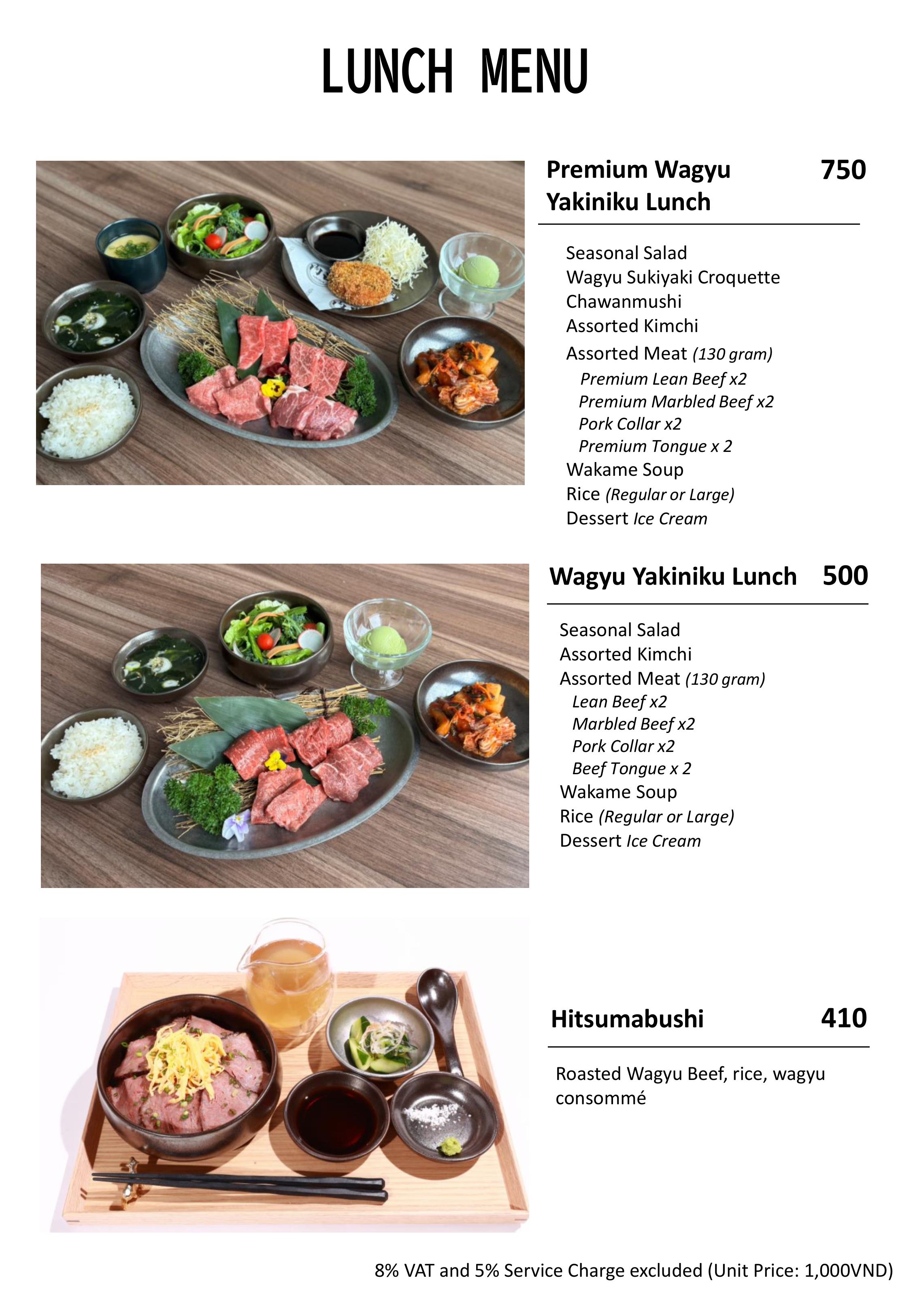 Menu NIKUSHO Japanese Wagyu BBQ - Yên Phụ 9