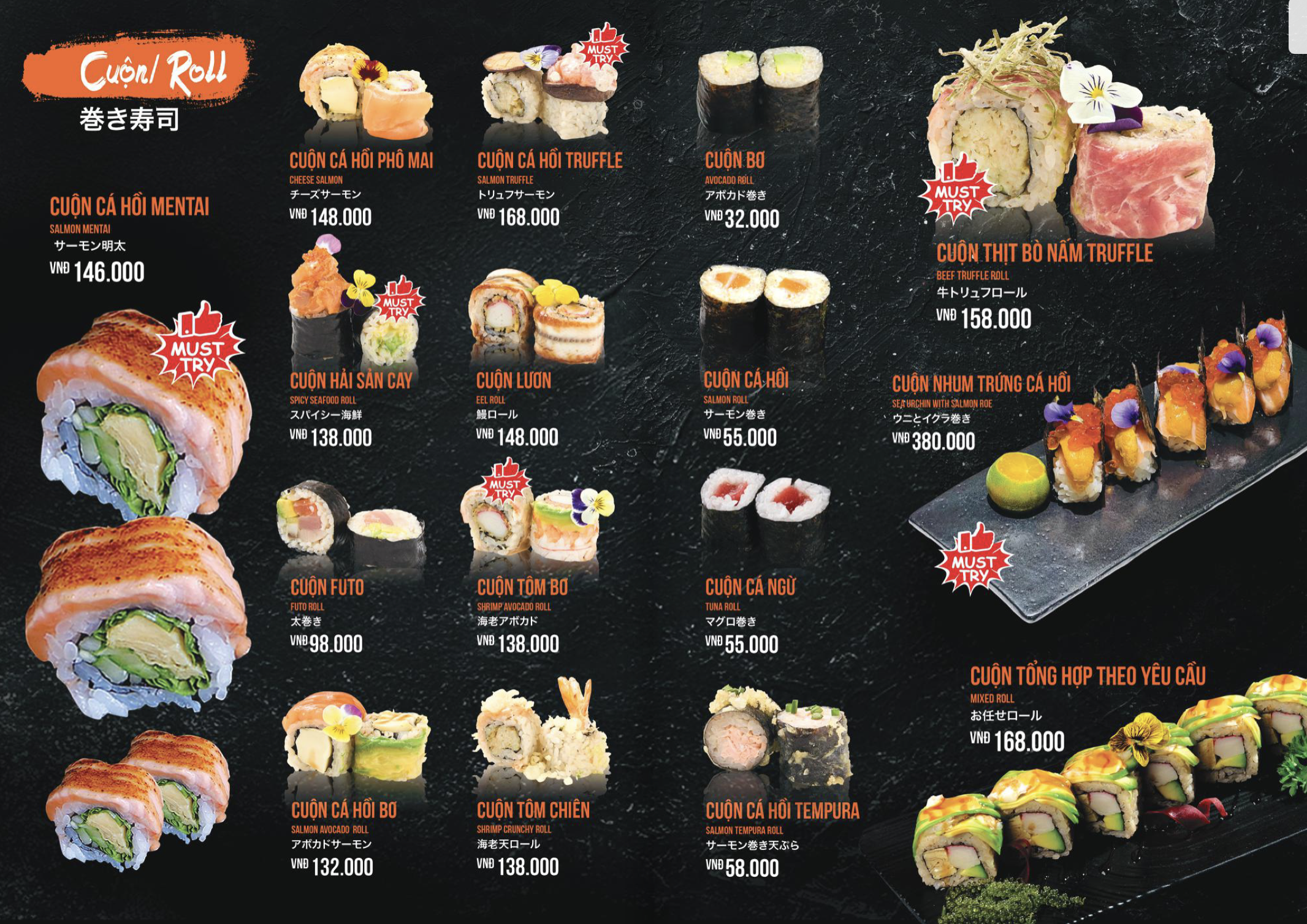 Menu Sosaku Sushi Dan - Bùi Viện 5