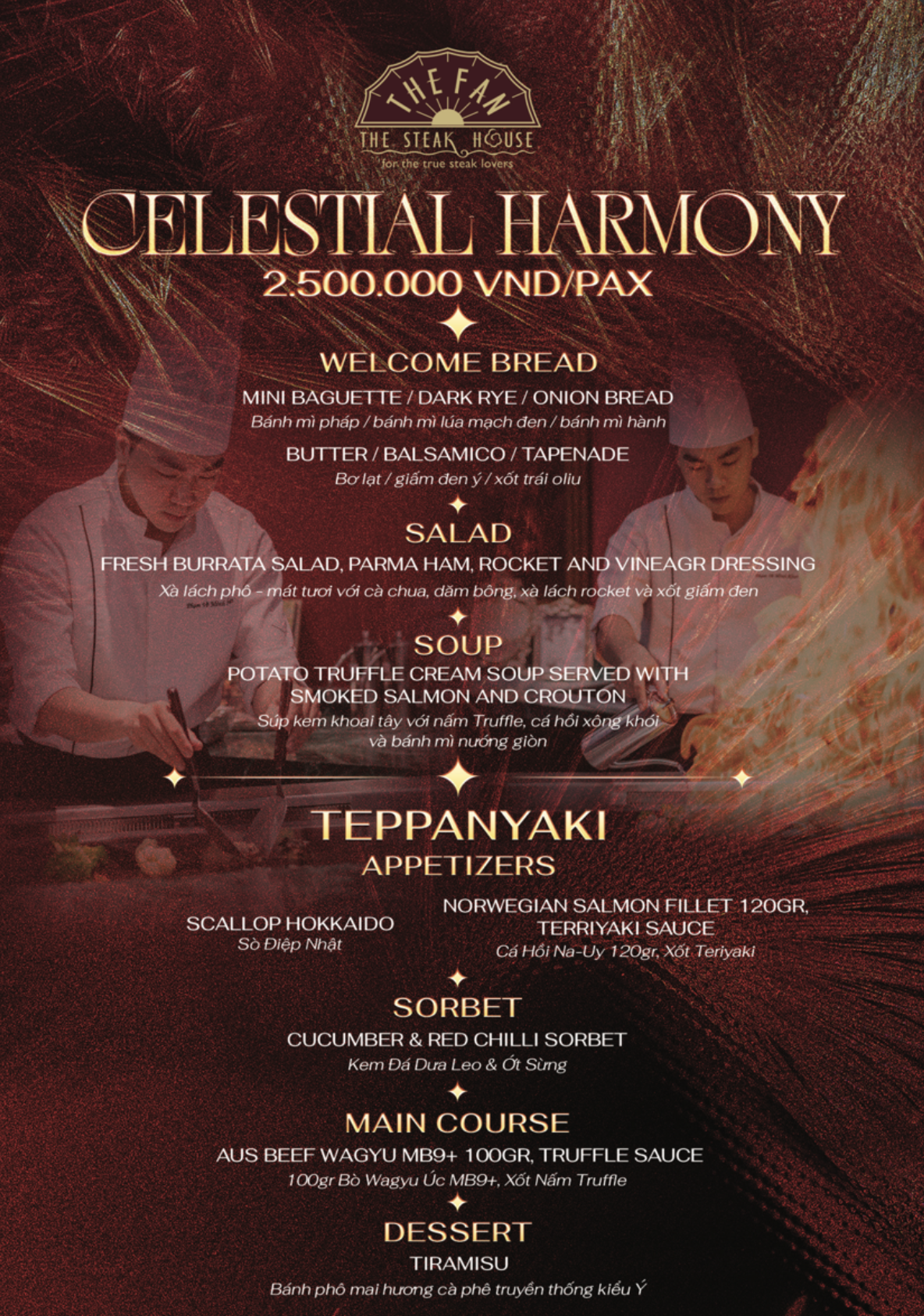 Menu Nhà hàng Steakhouse The Fan - Khu Biệt Thự Kim Long 7