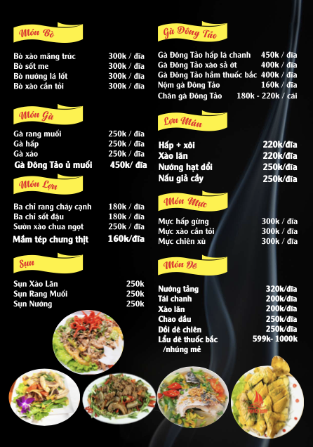 Menu Nhà hàng Thuyền Quán - Vinhomes Ocean Park 3 1