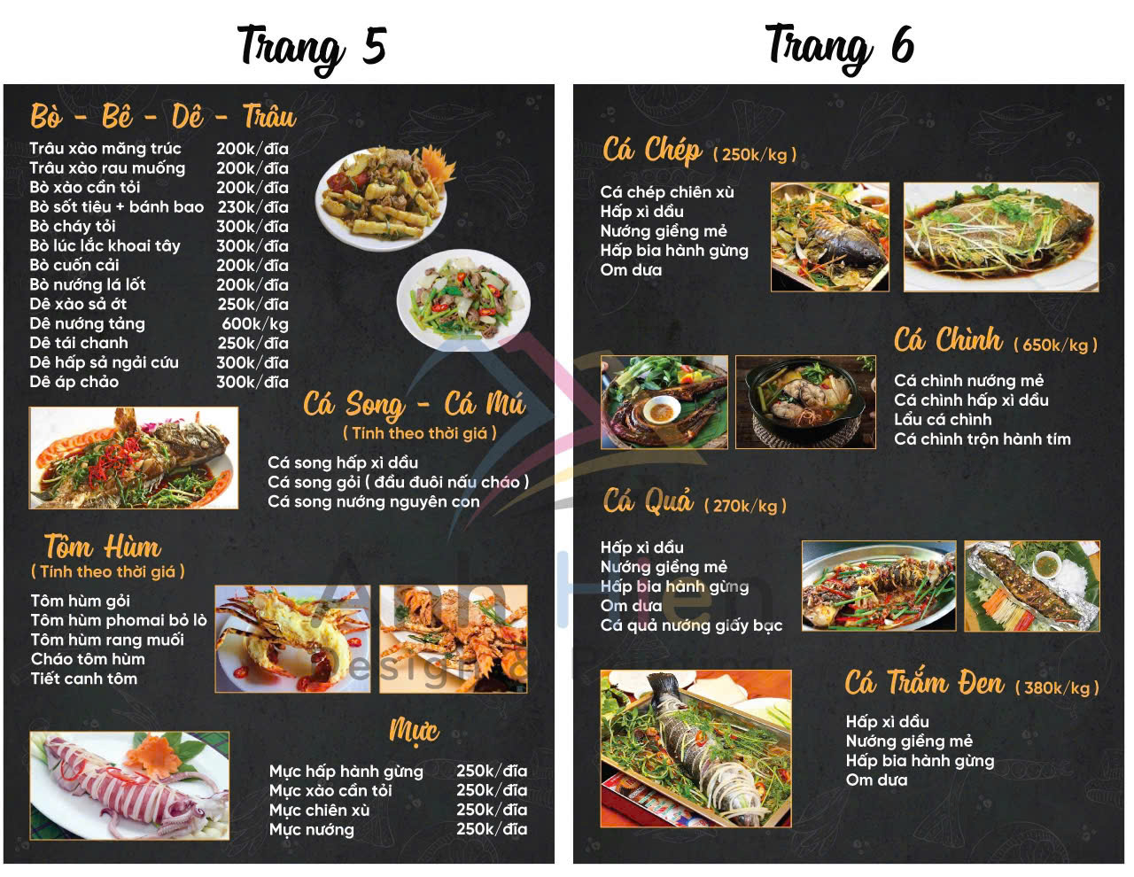 Menu Ẩm Thực Hồng Hạc -  KĐT Mới Tây Nam Linh Đàm 3 