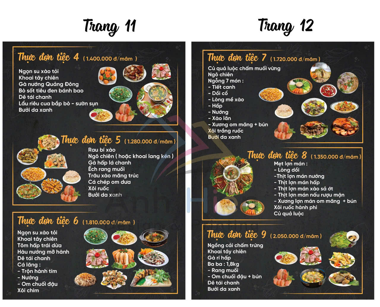 Menu Ẩm Thực Hồng Hạc -  KĐT Mới Tây Nam Linh Đàm 6 