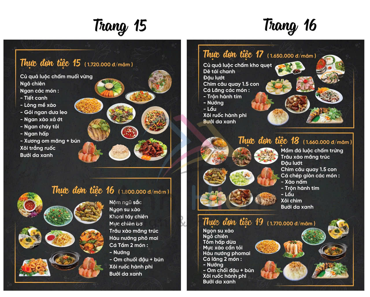 Menu Ẩm Thực Hồng Hạc -  KĐT Mới Tây Nam Linh Đàm 8 