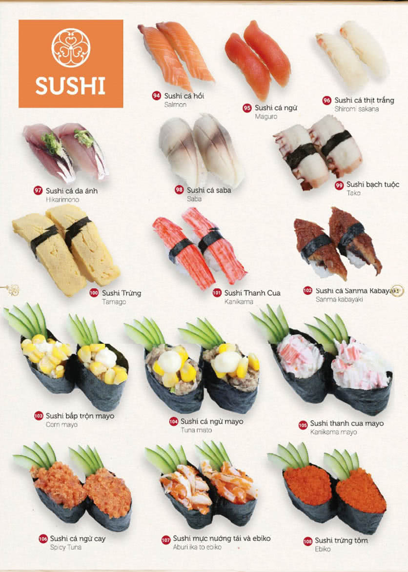Menu Sushi Dining AOI 10 