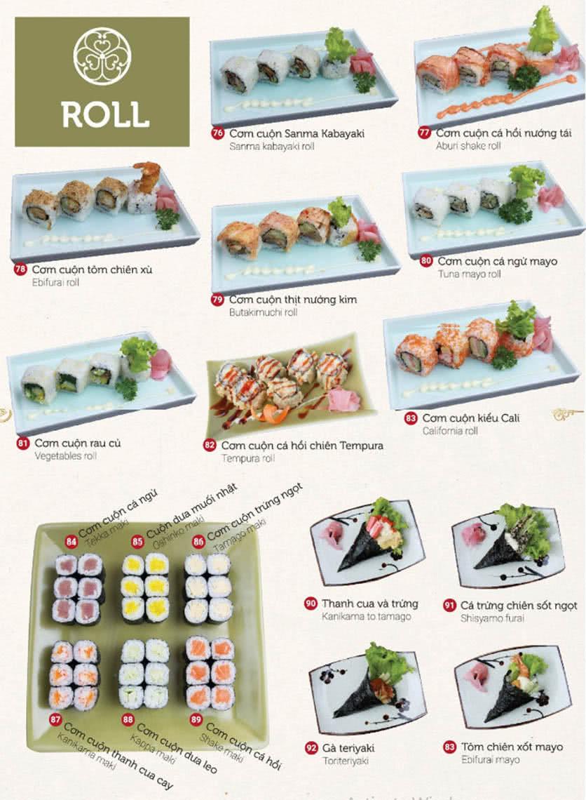 Menu Sushi Dining AOI 9 