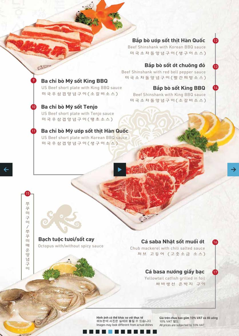 Menu King BBQ Buffet - Hàm Nghi  2 