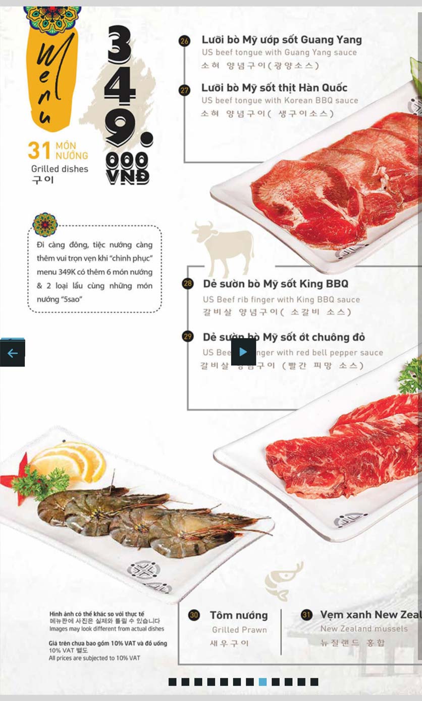 Menu King BBQ Buffet - Hàm Nghi  4 