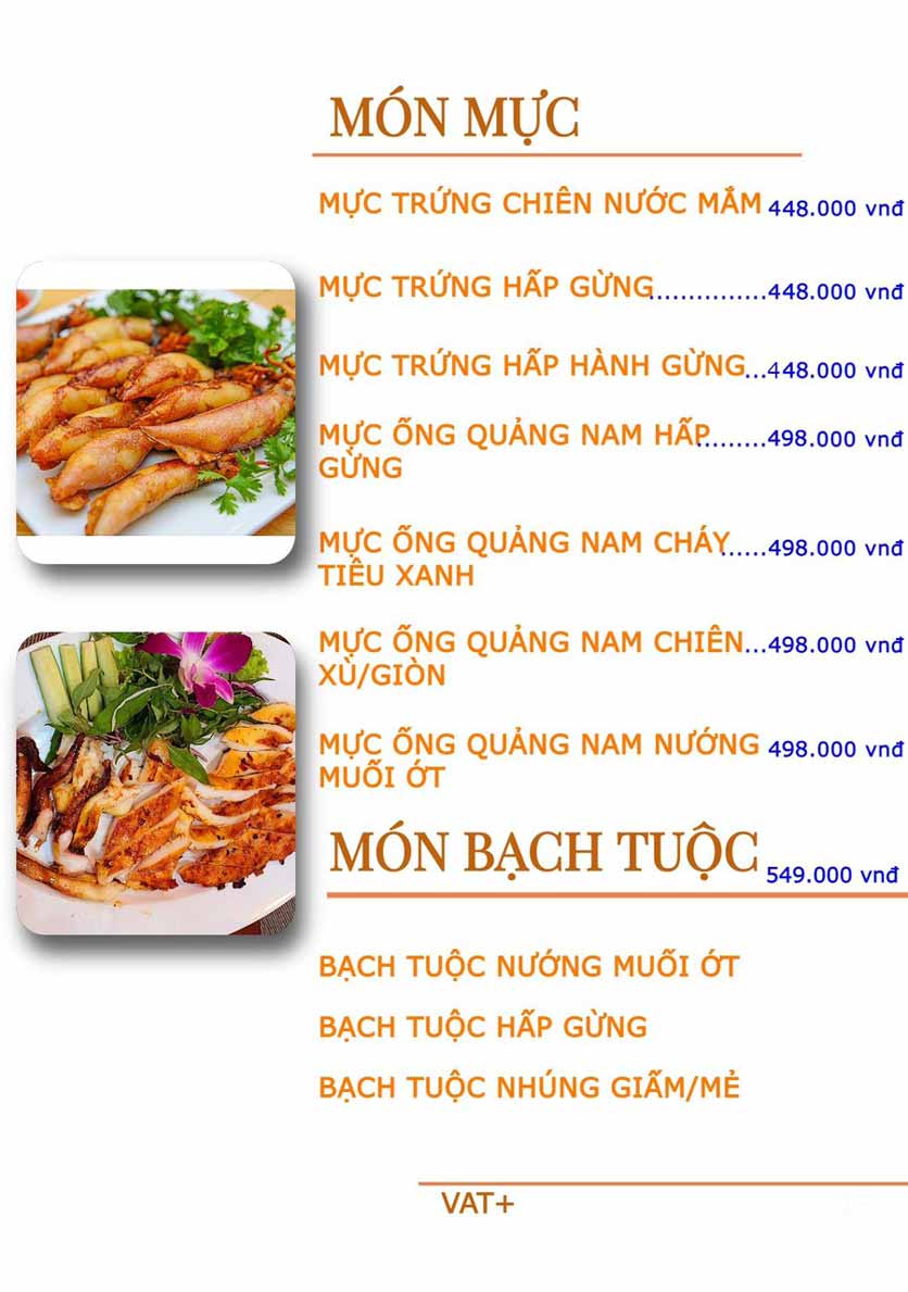 Menu Ẩm thực - Karaoke Hòa Phú 12 