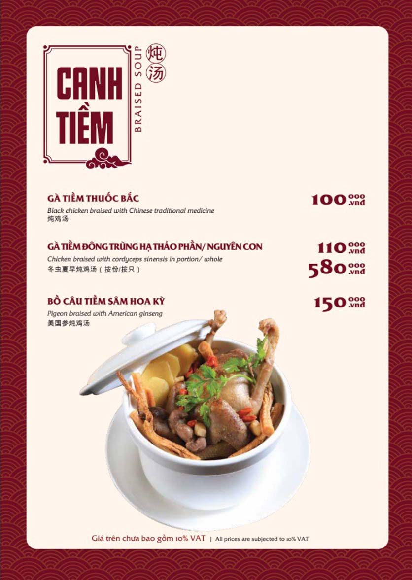 Menu Bách Restaurant – Phan Văn Trị 11 