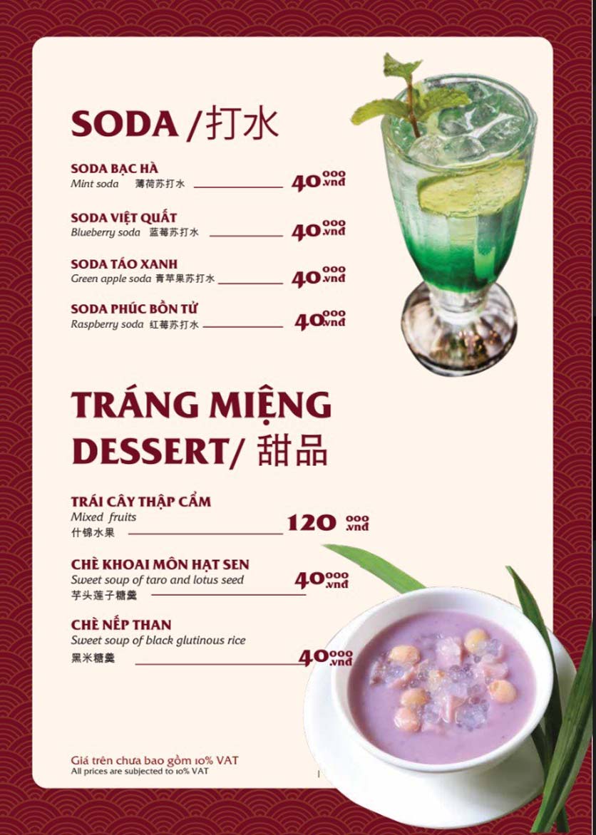 Menu Bách Restaurant – Phan Văn Trị 27 