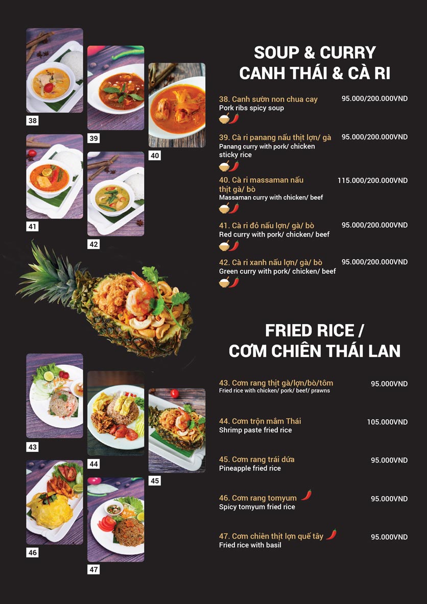 Menu Bangkok Thai Kitchen - Đào Tấn 4 