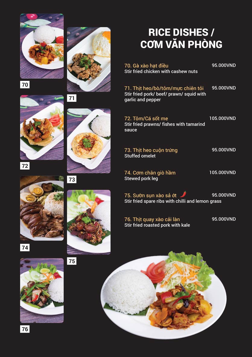 Menu Bangkok Thai Kitchen - Đào Tấn 7 