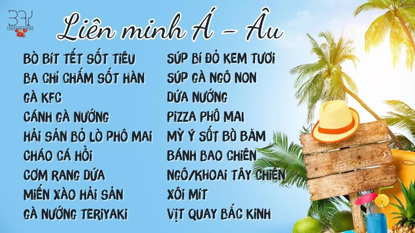Menu Bay Seafood Buffet - Cát Linh 7 