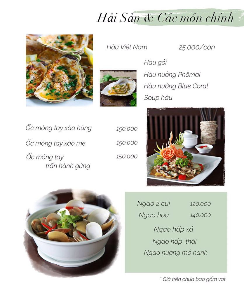 Menu Blue Coral - Vân Hồ 2 2