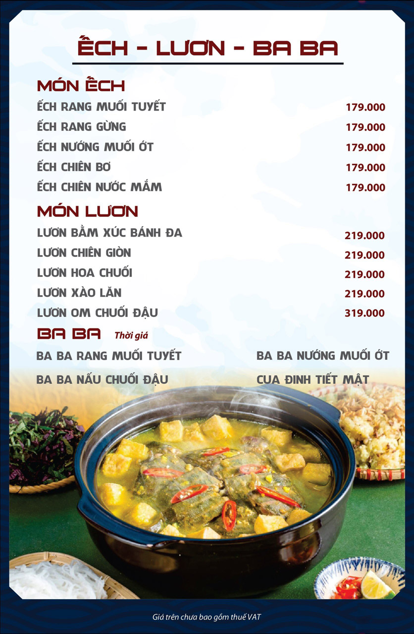 Menu Nhà hàng Bông Lúa - Nguyễn Thị Thập 1