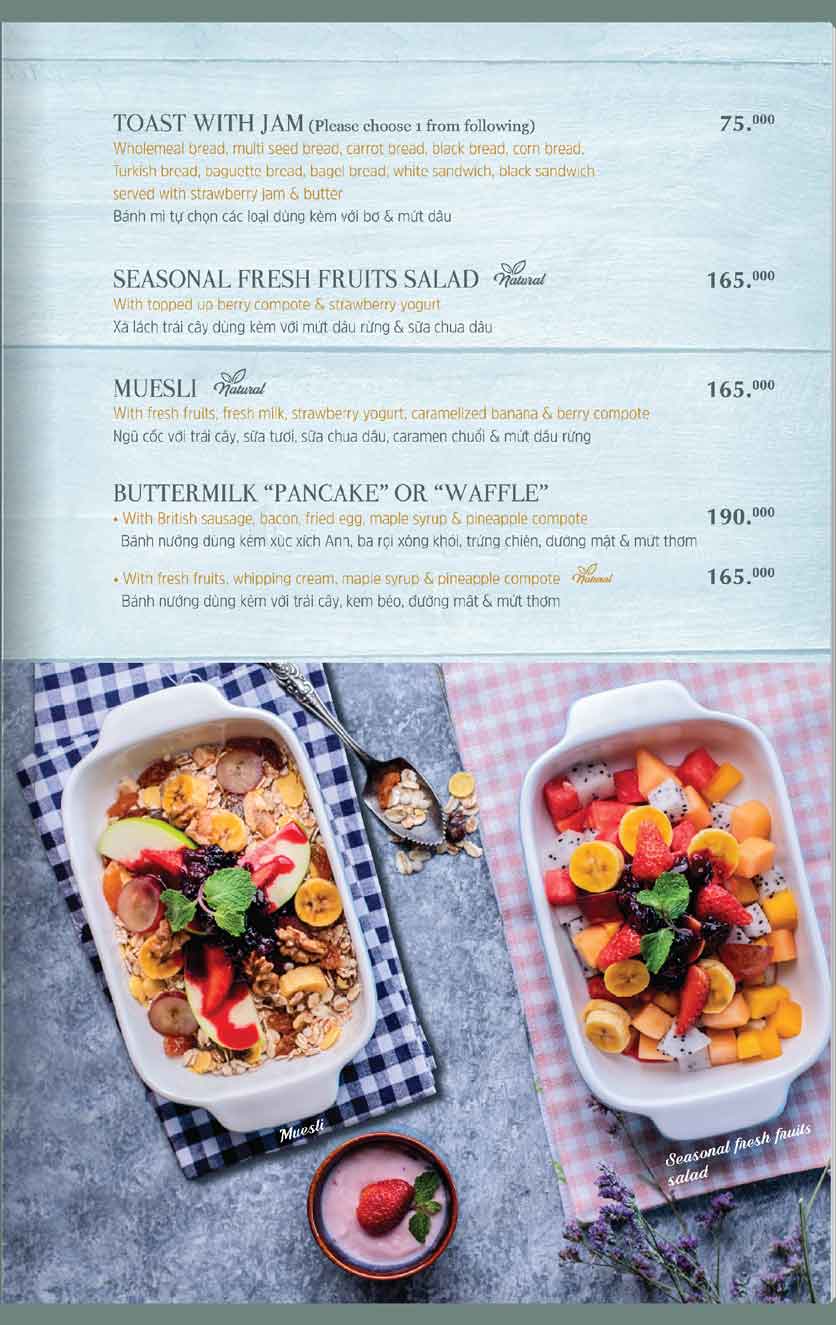 Menu Boomerang Bistro Saigon - Tôn Dật Tiên 12 
