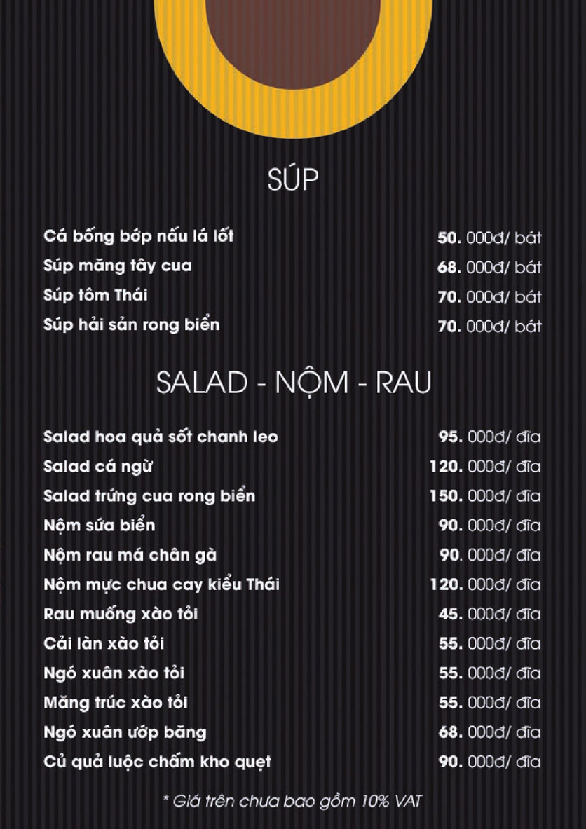 Menu Boong Restaurant – Nguyên Hồng 4