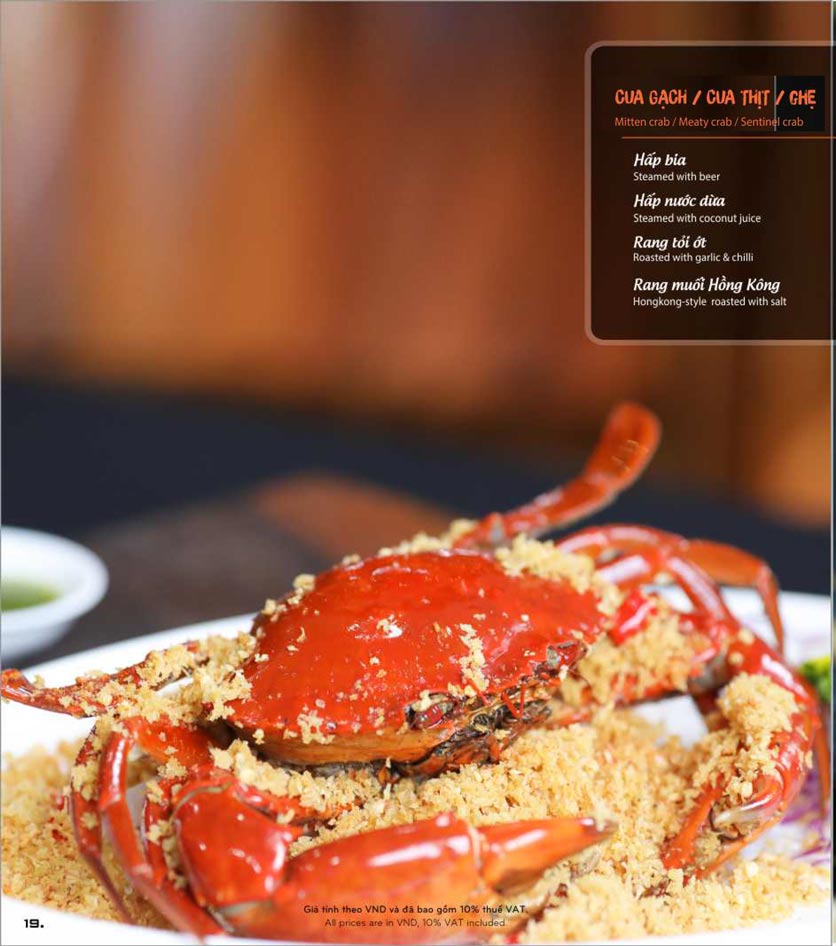 Menu Brilliant Seafood - Hồ Nghinh 18 